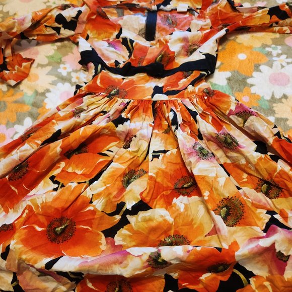 Bernie Dexter Orange Blossom Long Sleeve Dress - Picture 1 of 3